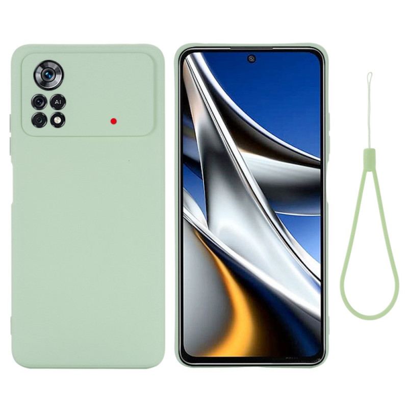 Coque Poco X4 Pro 5G  Silicone Liquide à Lanière