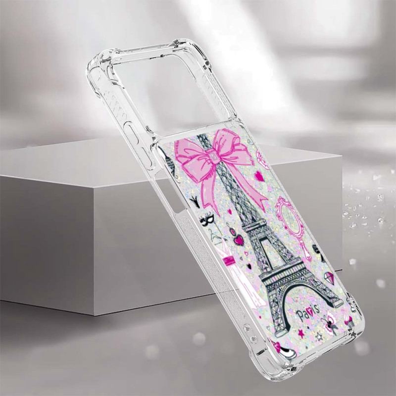 Coque Poco X4 Pro 5G La Tour Eiffel Paillettes