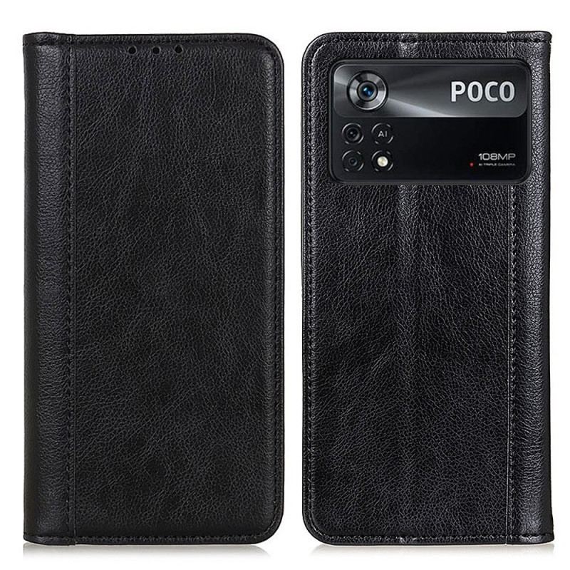 Flip Cover Poco X4 Pro 5G Cuir Fendu