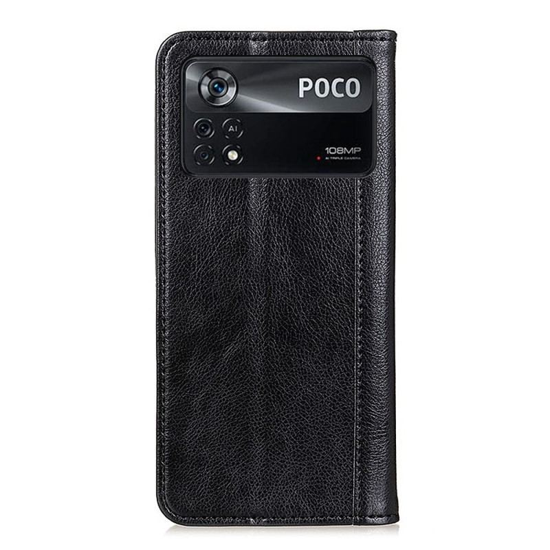 Flip Cover Poco X4 Pro 5G Cuir Fendu