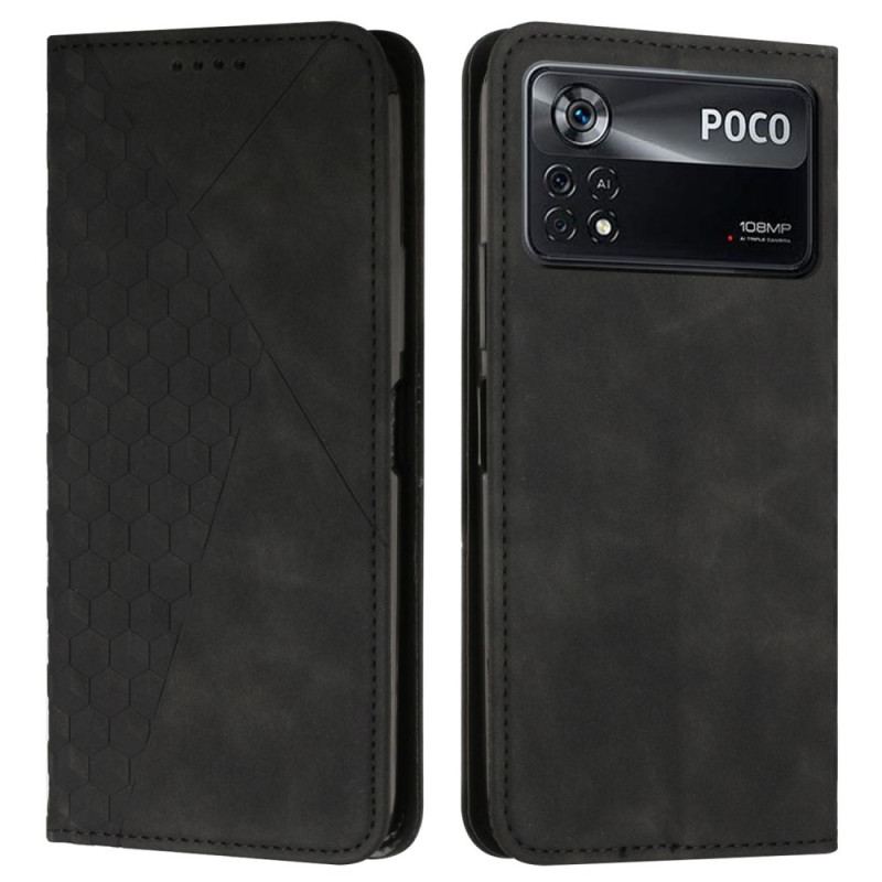 Flip Cover Poco X4 Pro 5G Effet Cuir Motif 3D