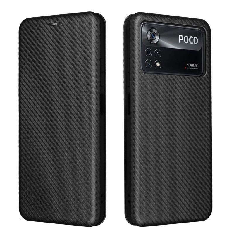 Flip Cover Poco X4 Pro 5G Fibre Carbone Colorée