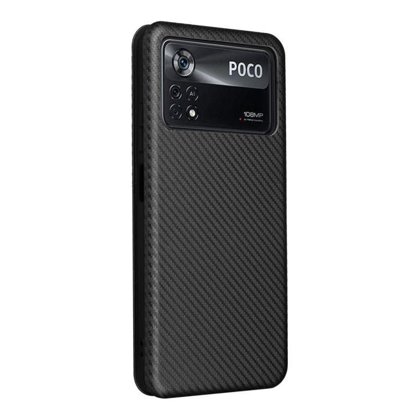 Flip Cover Poco X4 Pro 5G Fibre Carbone Colorée