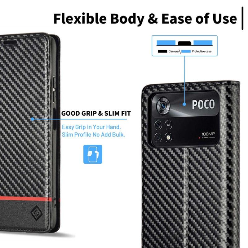 Flip Cover Poco X4 Pro 5G Fibre Carbone LC.IMEEKE