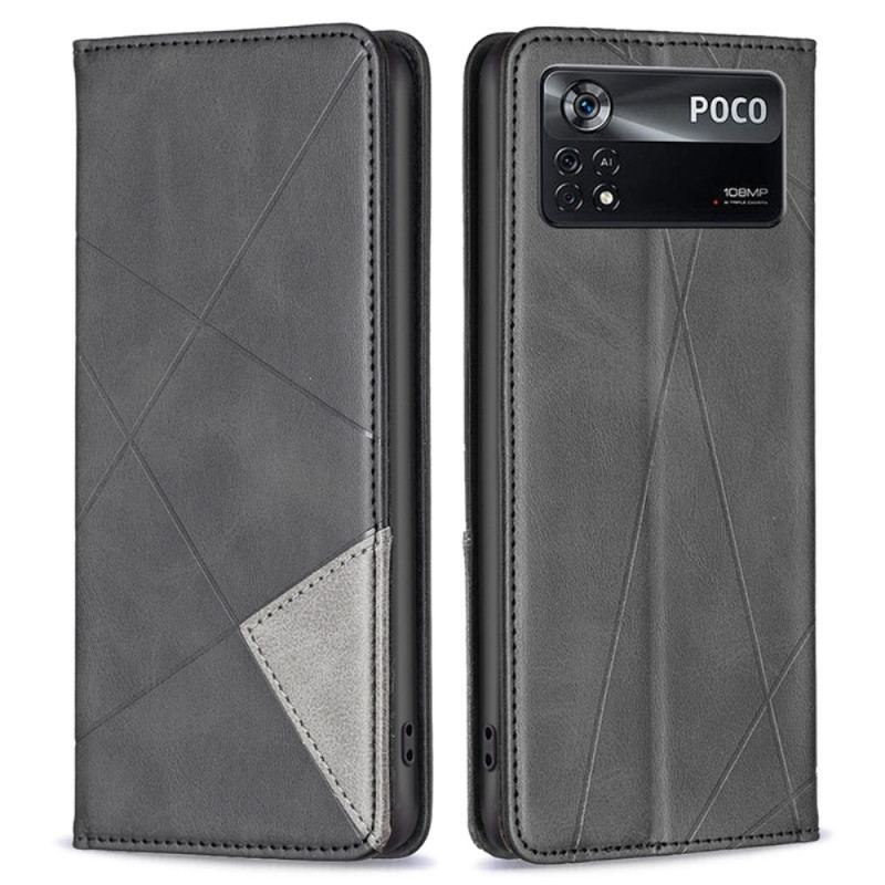 Flip Cover Poco X4 Pro 5G Motifs Géométriques