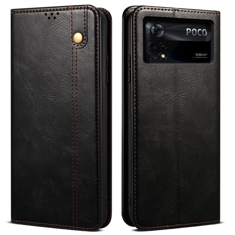 Flip Cover Poco X4 Pro 5G Simili Cuir Ciré