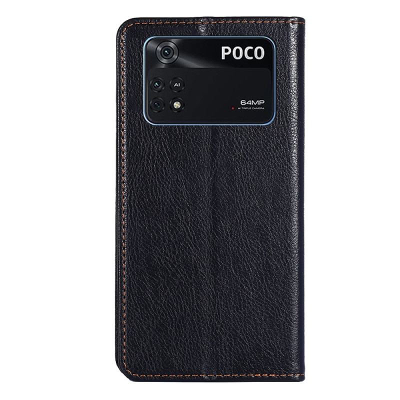 Flip Cover Poco X4 Pro 5G Simili Cuir Coutures