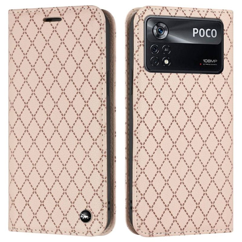 Flip Cover Poco X4 Pro 5G Simili Cuir Litchi Losanges