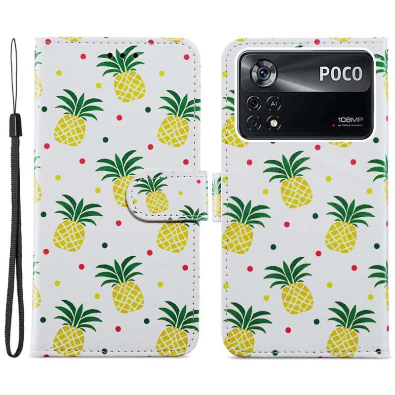 Housse Poco X4 Pro 5G Ananas à Lanière