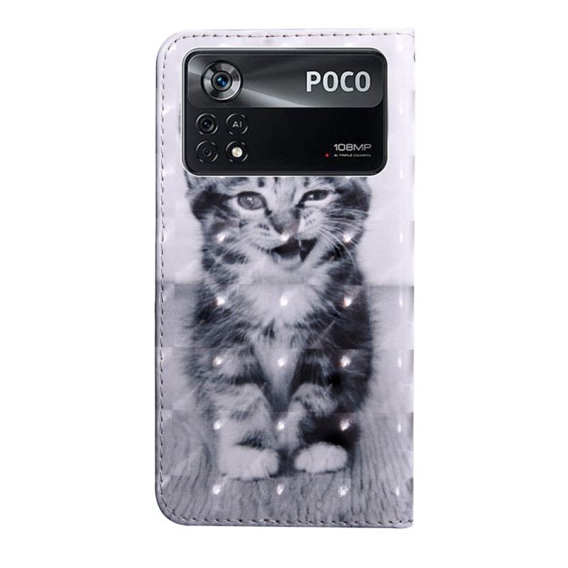 Housse Poco X4 Pro 5G Chaton à Lanière