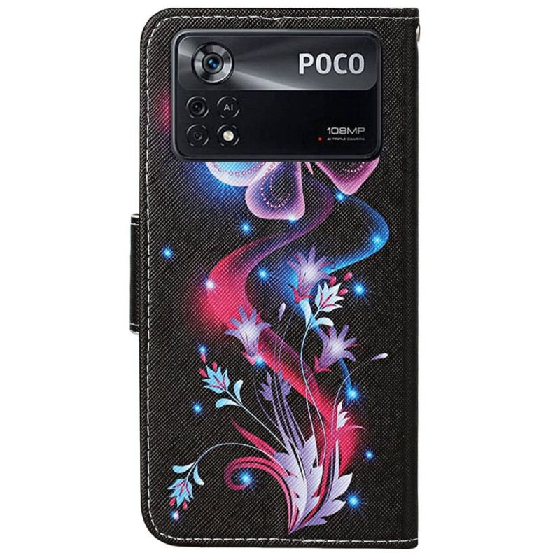 Housse Poco X4 Pro 5G Danse des Papillons à Lanière