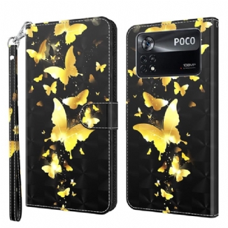 Housse Poco X4 Pro 5G Papillons à Lanière
