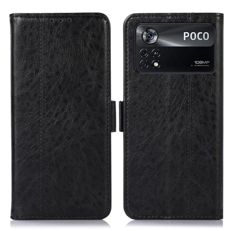 Housse Poco X4 Pro 5G Style Cuir Couture