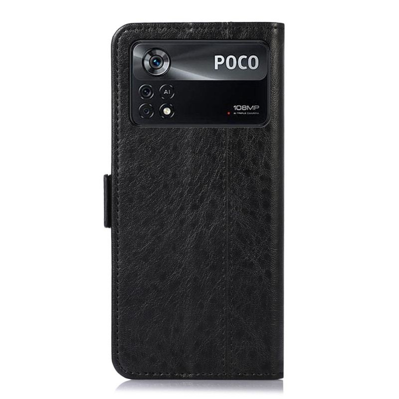 Housse Poco X4 Pro 5G Style Cuir Couture