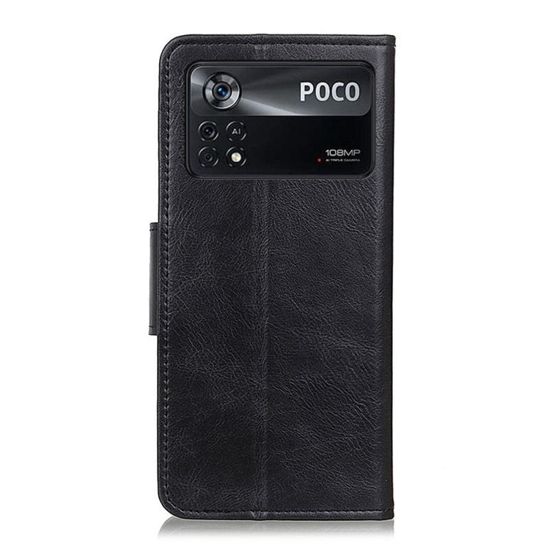 Housse Poco X4 Pro 5G Style Cuir Fermoir Réversible