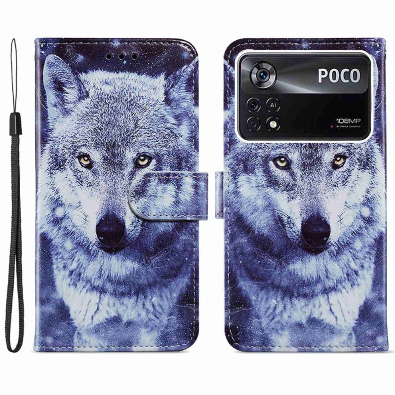 Housse Poco X4 Pro 5G Wolf à Lanière