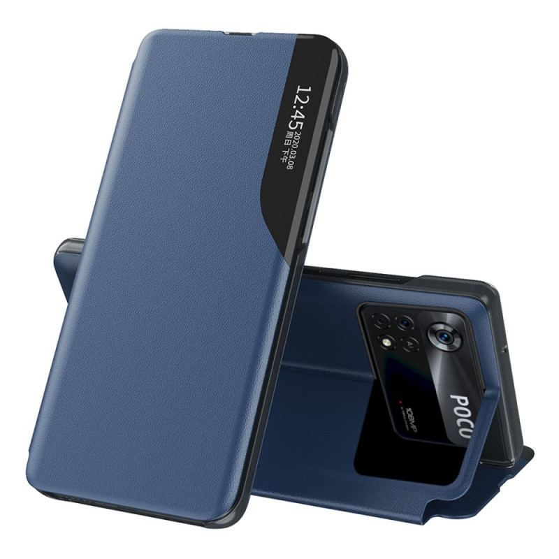 View Cover Poco X4 Pro 5G Simili Cuir Texturé