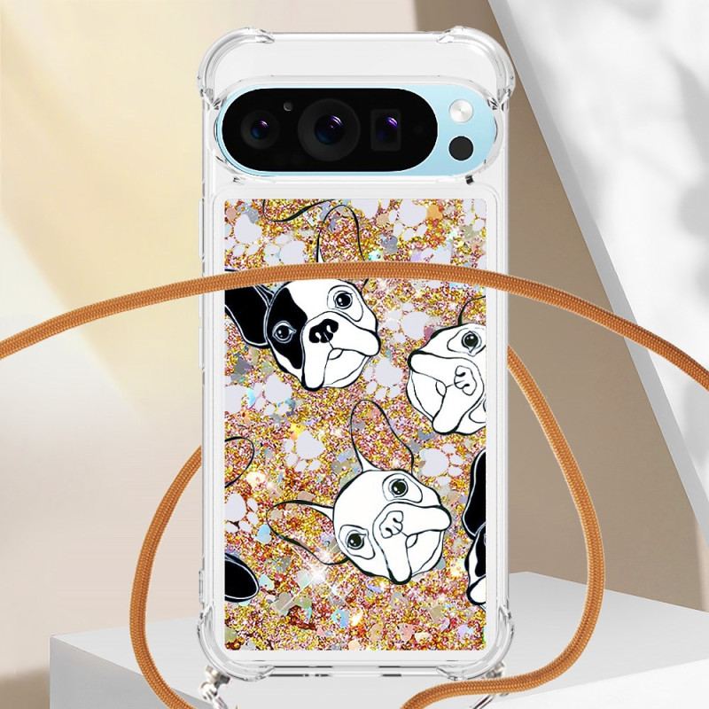 Coque à Cordon Google Pixel 9 / Pixel 9 Pro Paillettes Différents Motifs