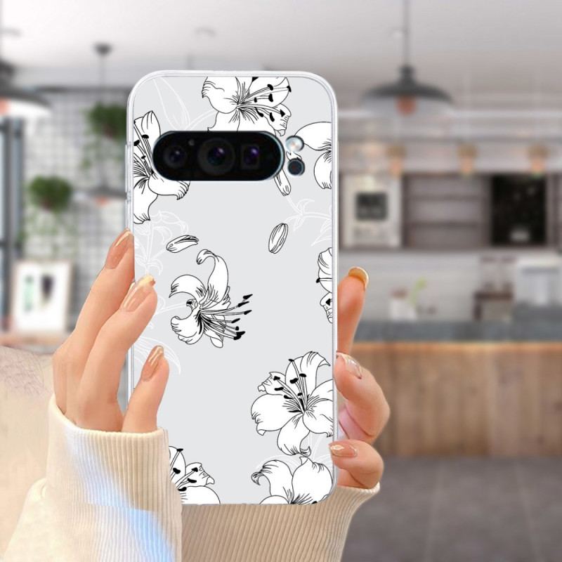 Coque Google Pixel 9 Fleurs Blanches