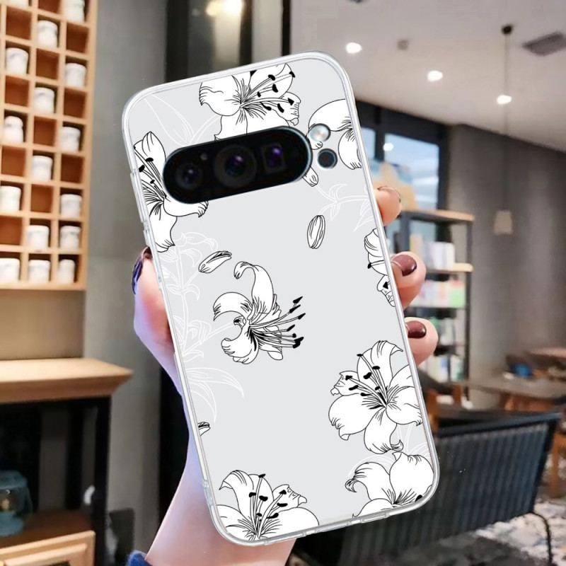 Coque Google Pixel 9 Fleurs Blanches