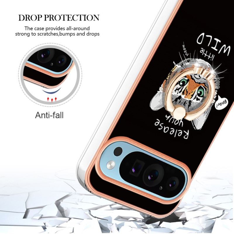 Coque Google Pixel 9 / Pixel 9 Pro Anneau-Support Chat / Tigre