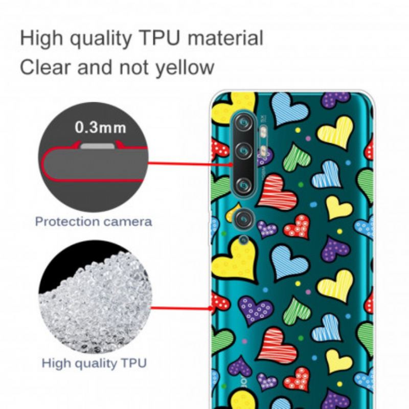 Coque Xiaomi Mi Note 10 / Note 10 Pro Coeurs Multicolores