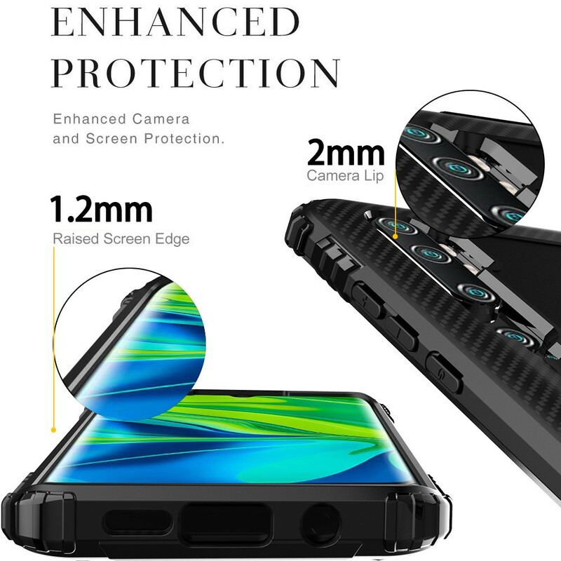 Coque Xiaomi Mi Note 10 / Note 10 Pro Ring et Fibre Carbone