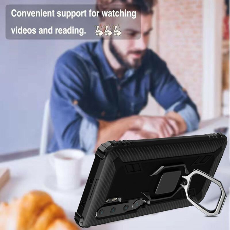 Coque Xiaomi Mi Note 10 / Note 10 Pro Ring et Fibre Carbone