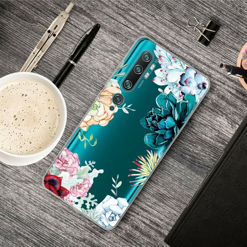 Coque Xiaomi Mi Note 10 / Note 10 Pro Transparente Fleurs Aquarelle