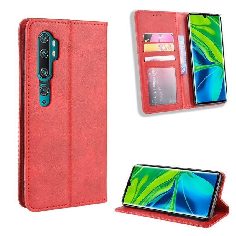 Flip Cover Xiaomi Mi Note 10 / Note 10 Pro Effet Cuir Vintage Stylisé