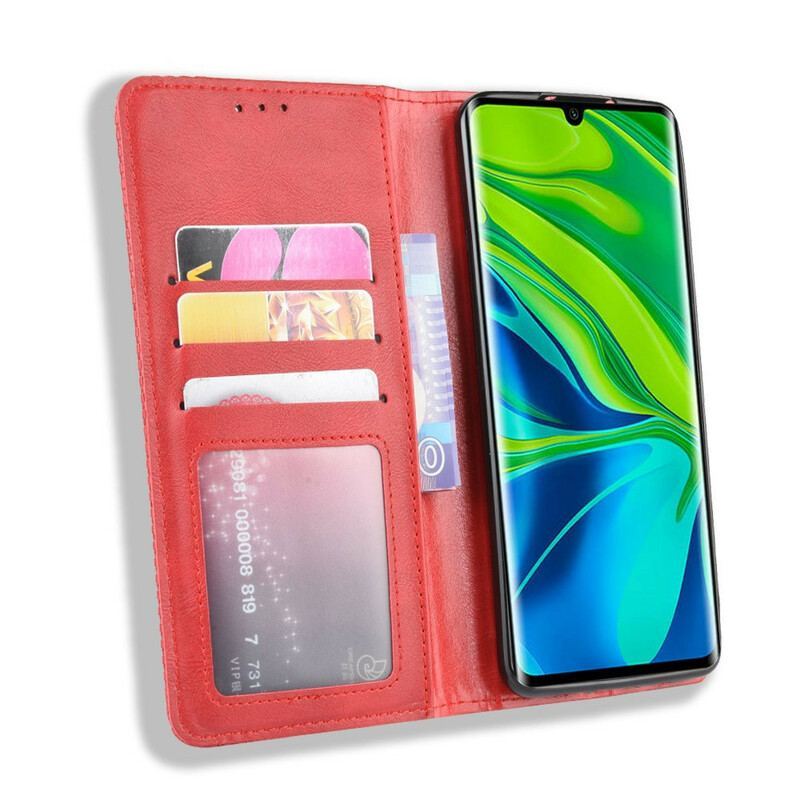 Flip Cover Xiaomi Mi Note 10 / Note 10 Pro Effet Cuir Vintage Stylisé