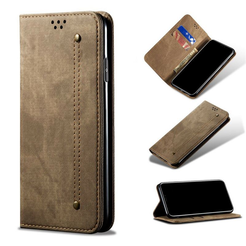 Flip Cover Xiaomi Mi Note 10 / Note 10 Pro Tissu Jeans