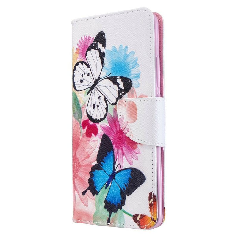 Housse Xiaomi Mi Note 10 / Note 10 Pro Papillons et Fleurs Peints