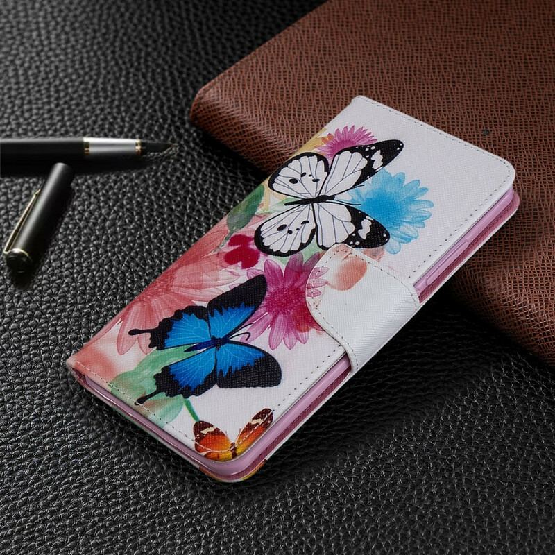 Housse Xiaomi Mi Note 10 / Note 10 Pro Papillons et Fleurs Peints