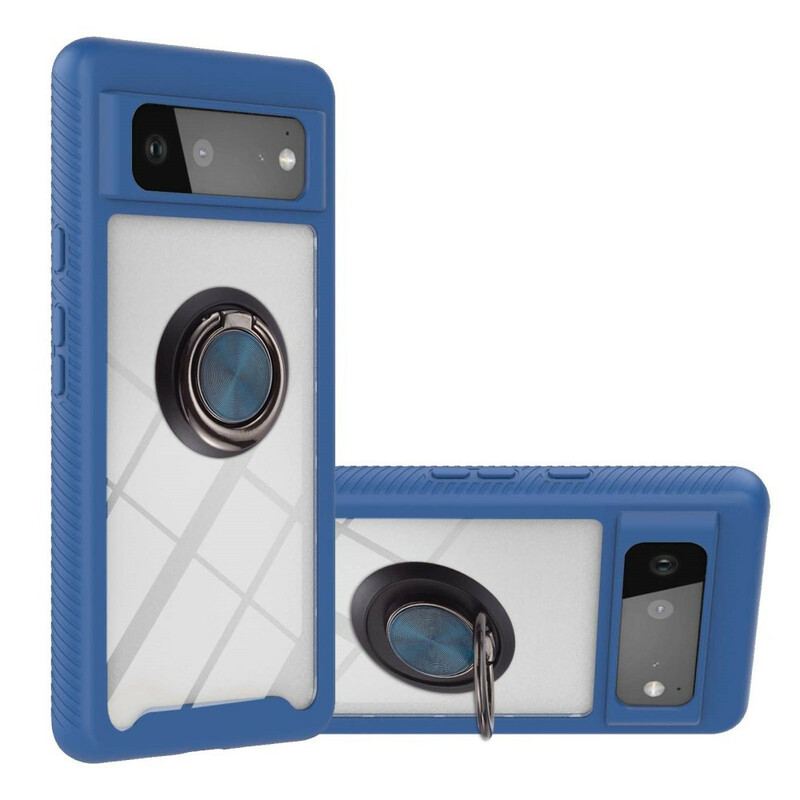 Coque Google Pixel 6 Hybride Rebords Biseautés avec Anneau