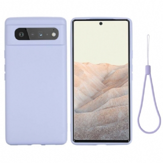 Coque Google Pixel 6 Silicone Liquide Avec Lanière