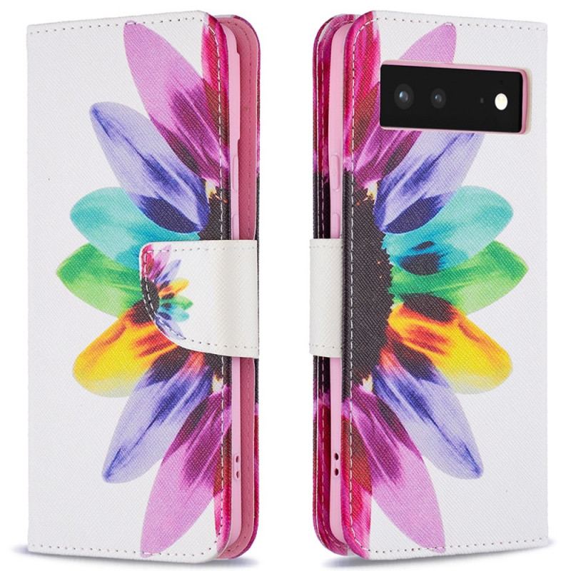 Flip Cover Google Pixel 6 Fleur Aquarelle