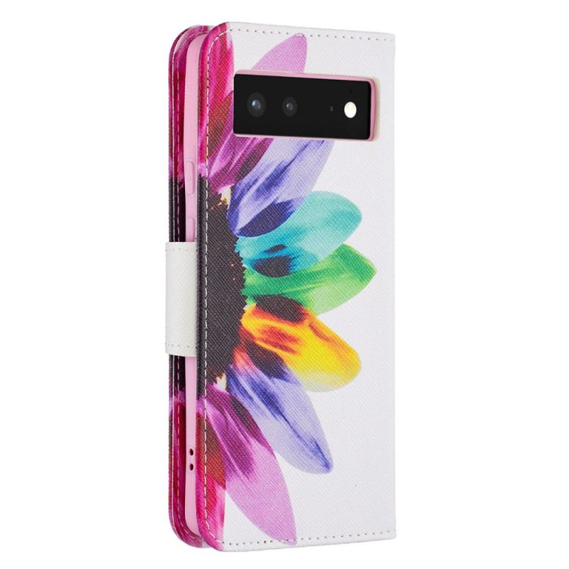 Flip Cover Google Pixel 6 Fleur Aquarelle