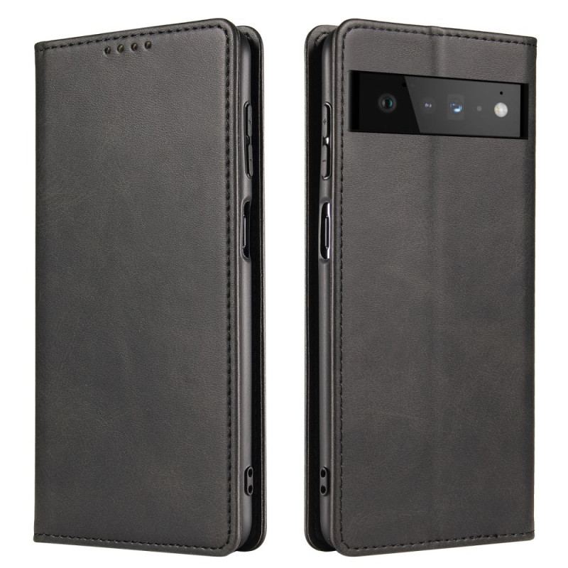 Flip Cover Google Pixel 6 Magnétique Effet Cuir