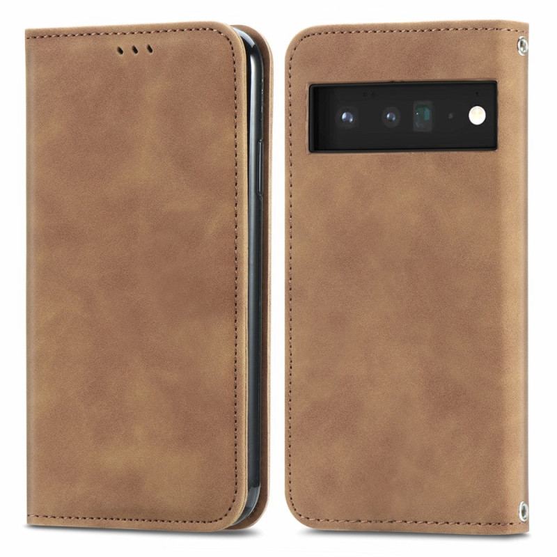 Flip Cover Google Pixel 6 Skin-Touch Design Vintage