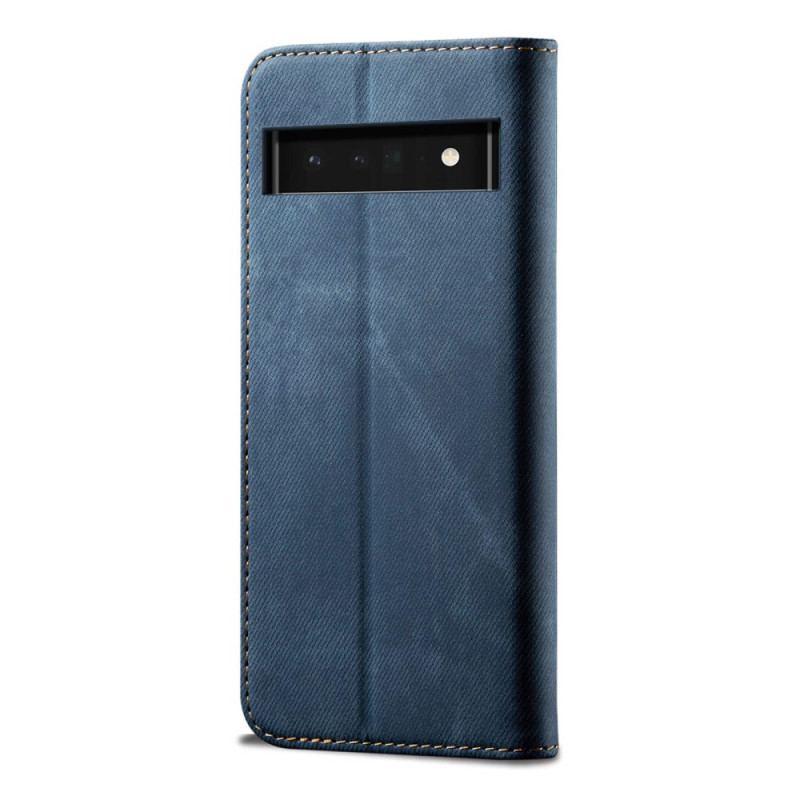 Flip Cover Google Pixel 6 Tissu Jeans