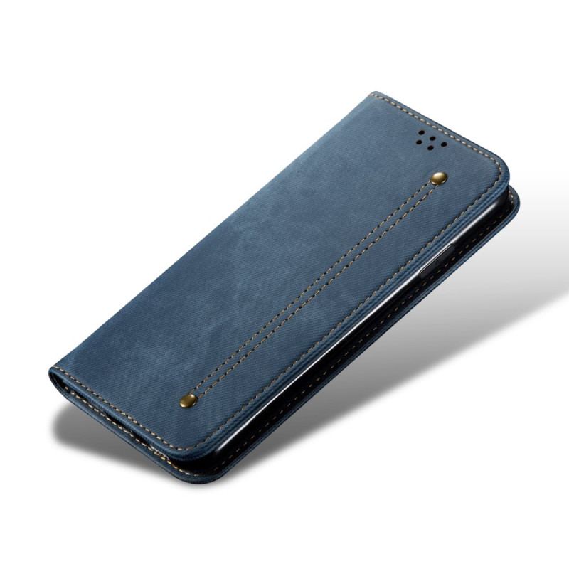 Flip Cover Google Pixel 6 Tissu Jeans