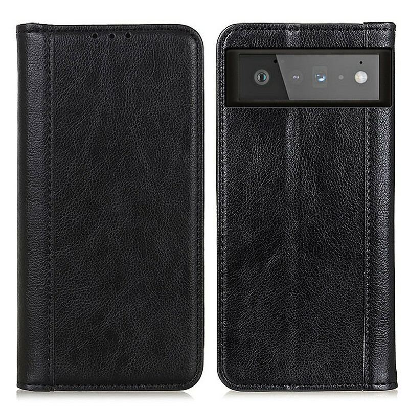 Flip Cover Google Pixel 6 Version Coloré Cuir Fendu