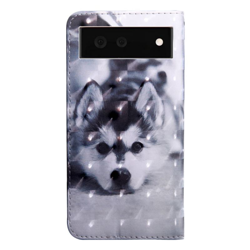 Housse Google Pixel 6 Chien Noir et Blanc