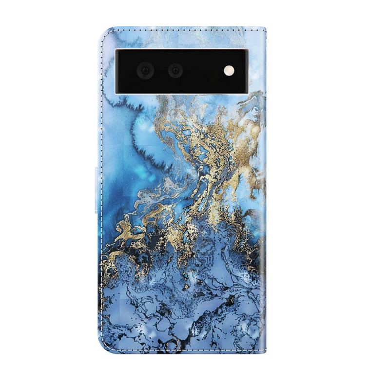 Housse Google Pixel 6 Light Spot Marbre Design avec Lanière