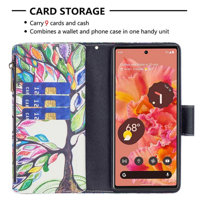 Housse Google Pixel 6 Poche Zippée Arbre