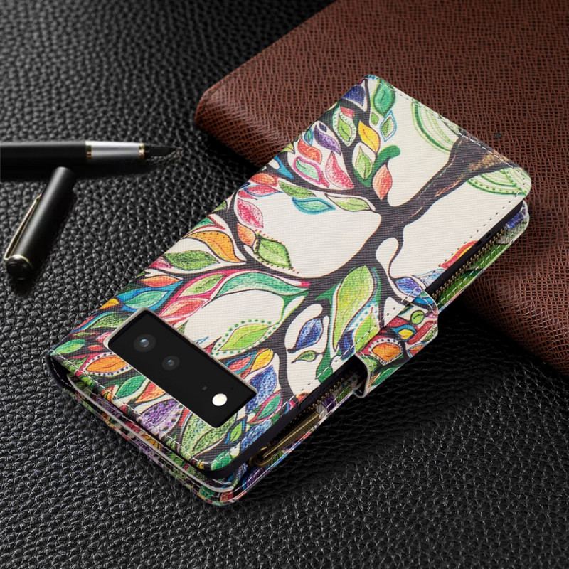 Housse Google Pixel 6 Poche Zippée Arbre