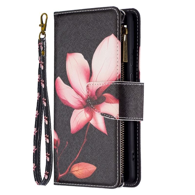 Housse Google Pixel 6 Poche Zippée Fleur