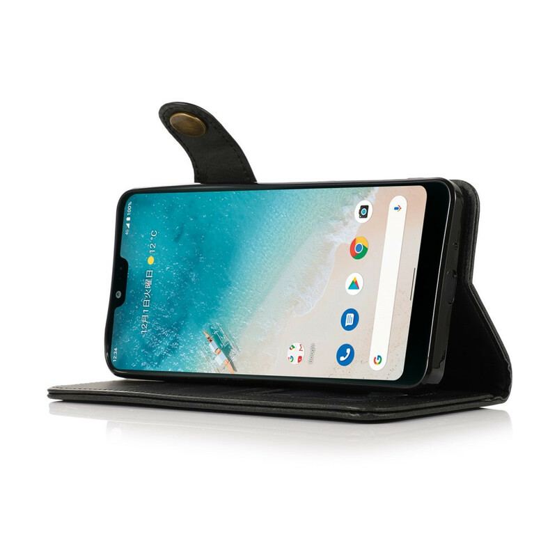 Housse Google Pixel 6 Simili Cuir Bouton KHAZNEH