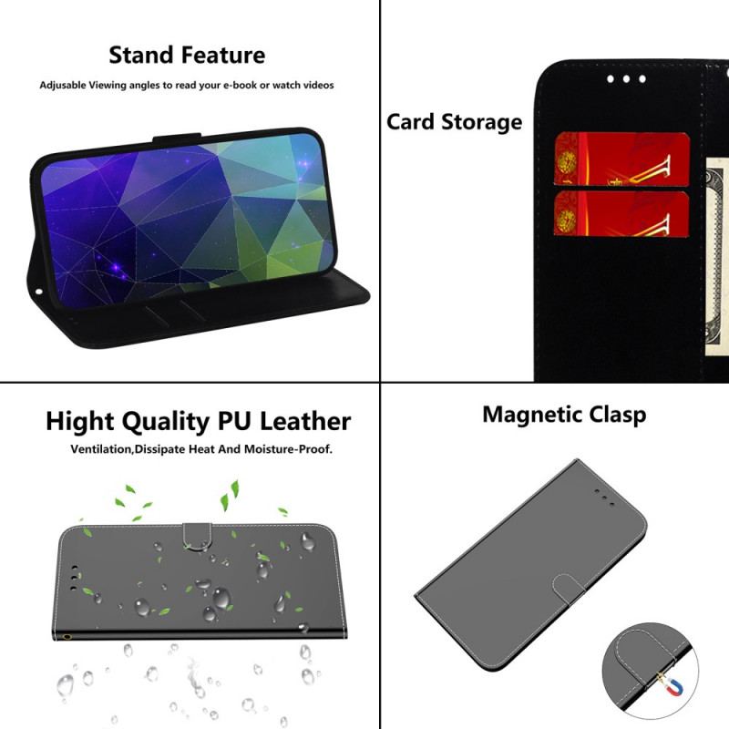 Housse Google Pixel 6 Simili Cuir Couverture Miroir